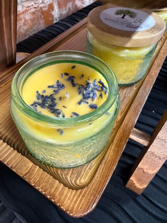 Botanical Small Beeswax Candle